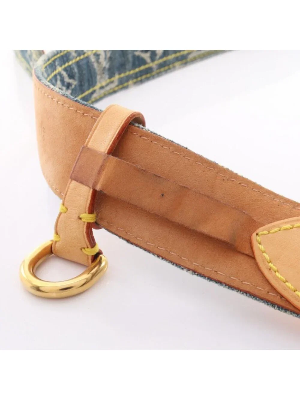 Louis Vuitton Belt Ceinture Monogram Denim Gold